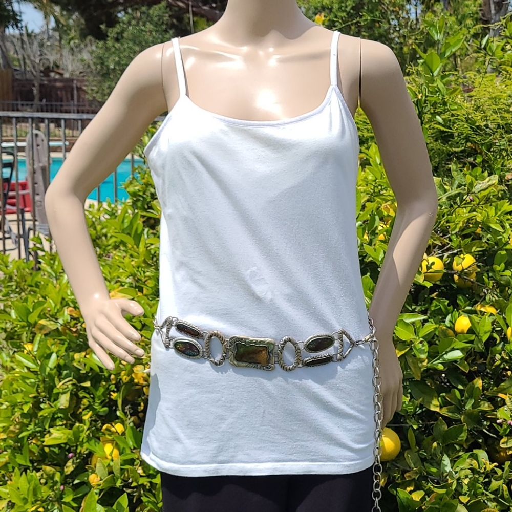 Chico's Metallic Silver Belt